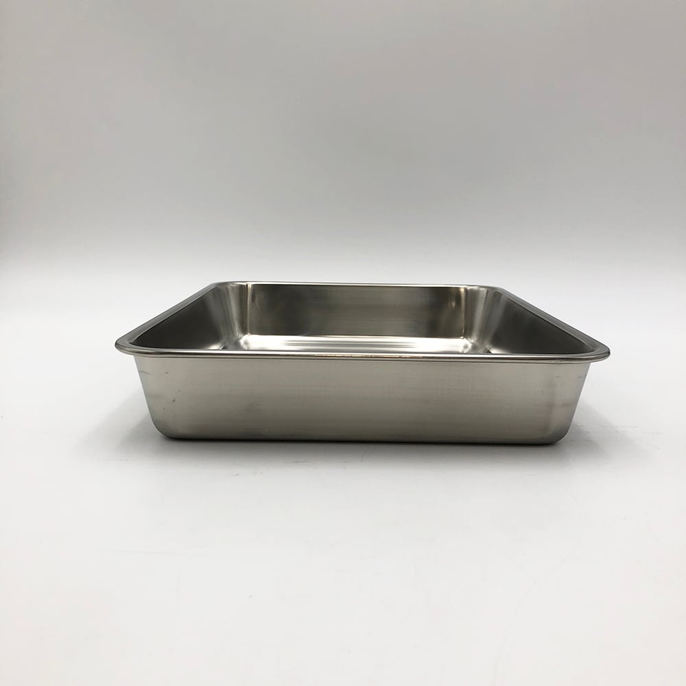 Stainless steel square tray (322 x 252 x 53 mm) 12 pieces 33012 1 piece