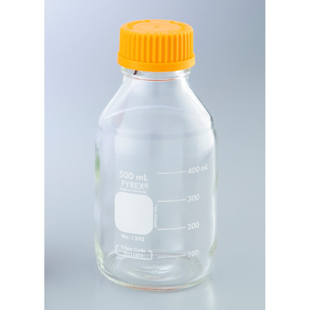 메디움병(PYREX(R) 오렌지 캡 첨부) 투명 500mL 1395-500 1개