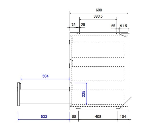 セフティキャビネット(3段引出し型) 705×600×800mm TU-5E 1個