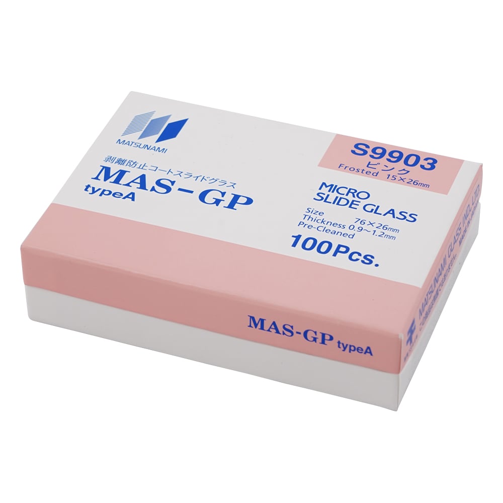 Anti-peeling coated slide glass (MAS-GP type A) 26 x 15 mm Pink 100 pieces S9903 1 box (100 pieces)
