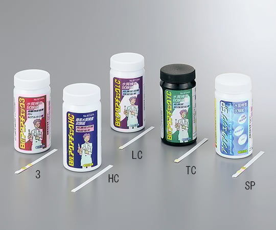 Residual chlorine test strips: 1 box (100 sheets x 6 rolls) Aqua Check TC: 1 box (100 sheets x 6 rolls)