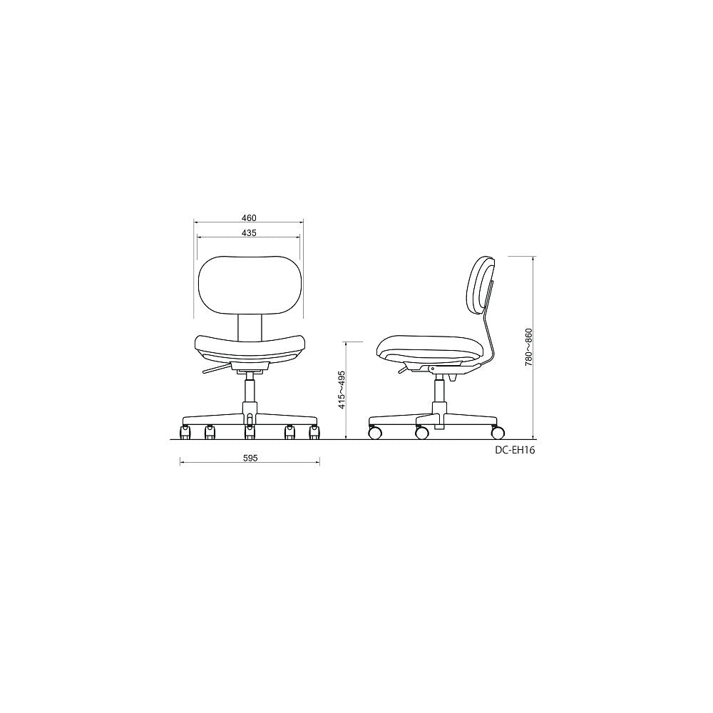 導電チェア 背付き 導電 ウレタン巻双輪キャスター(EH型)ホワイト DC-EH16W 1個