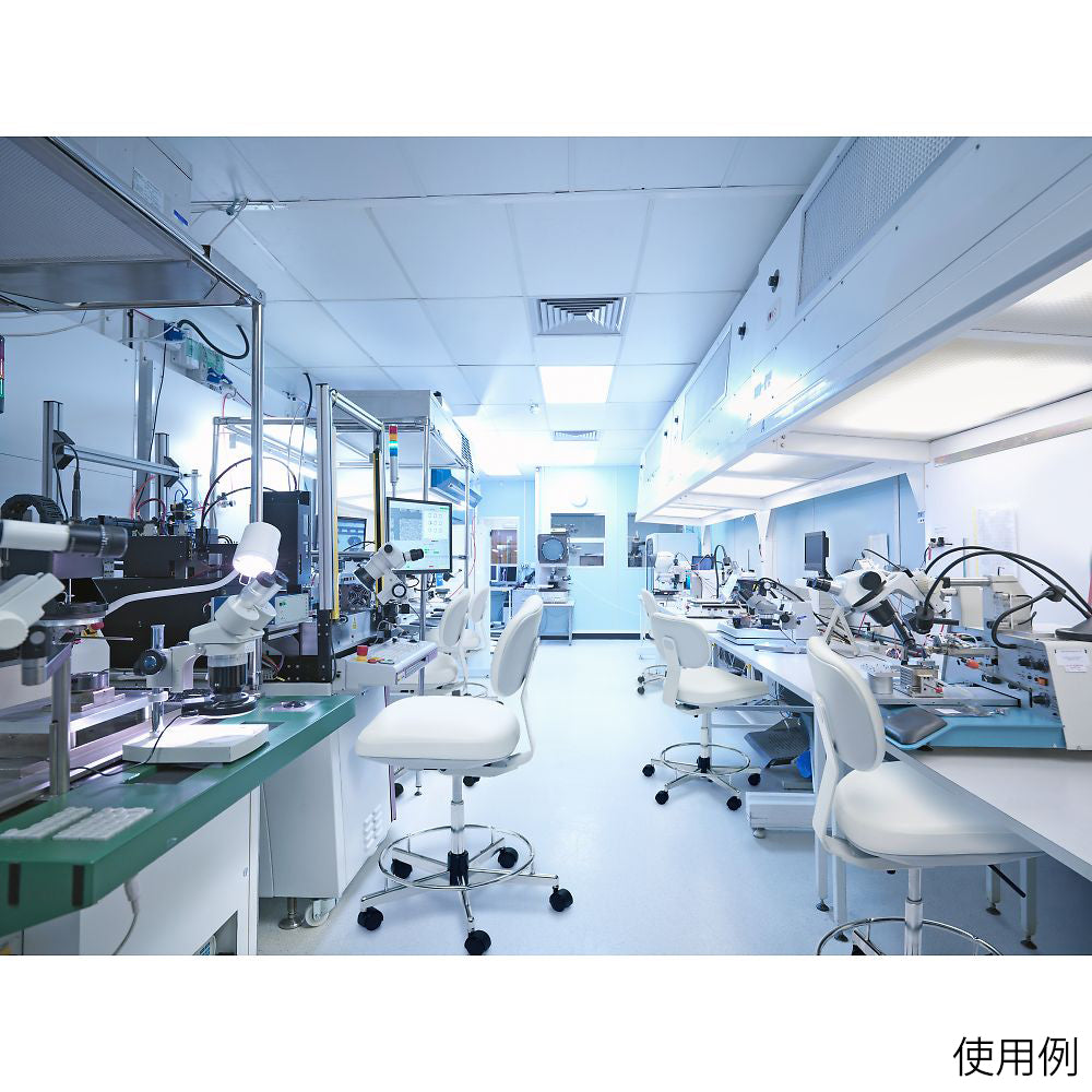 Conductive chair with backrest, conductive, urethane-wrapped double-wheel casters (EH type), white, DC-EH18W, 1 piece