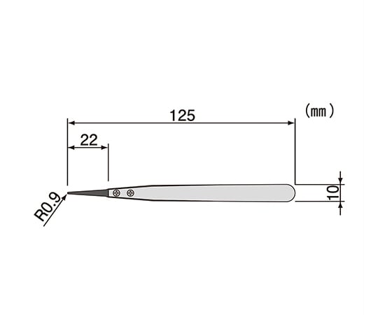 ESD tweezers (tip-curved type) PTZ-43 1 piece