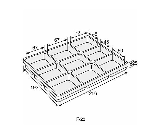 ESD parts tray (9 compartments, 3 pieces) F-23 1 set (3 pieces)
