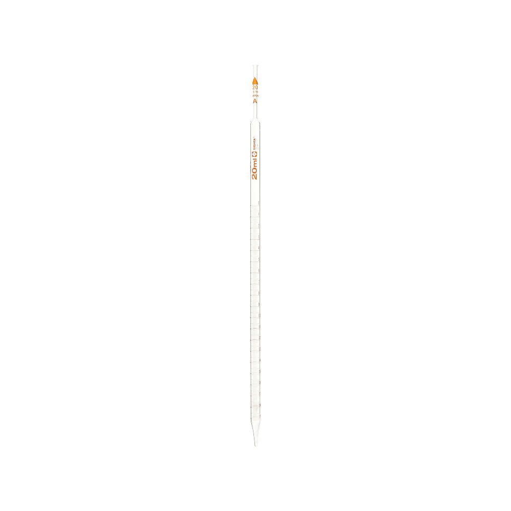 Measuring pipette with tip graduation Custom A 20mL 1 piece