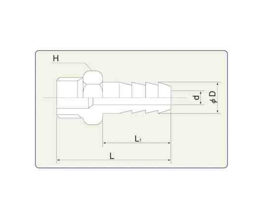 Hexagonal hose nipple (stainless steel) 1/4PT-9 1 piece