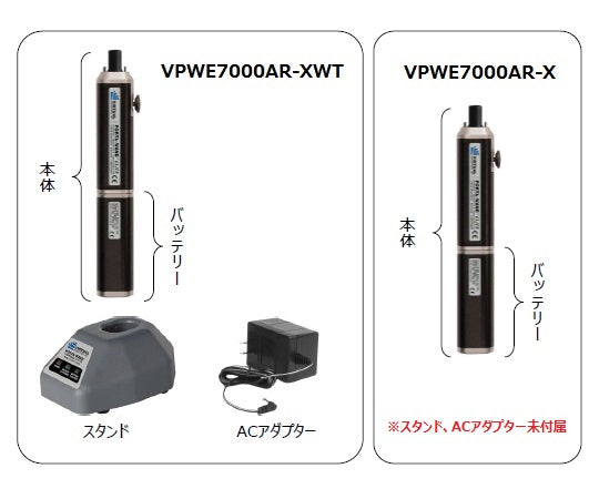 ウェハー用真空ピンセット 専用バッテリータイプ・VIRTUAL VPWE7000AR-X 1個