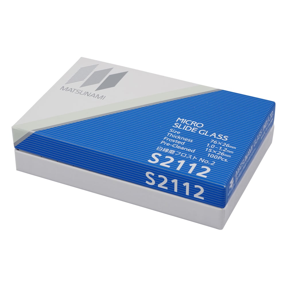 Frosted Glass Slides, White Edge Polished No.2, 100 pieces, S2112, 1 box (100 pieces)