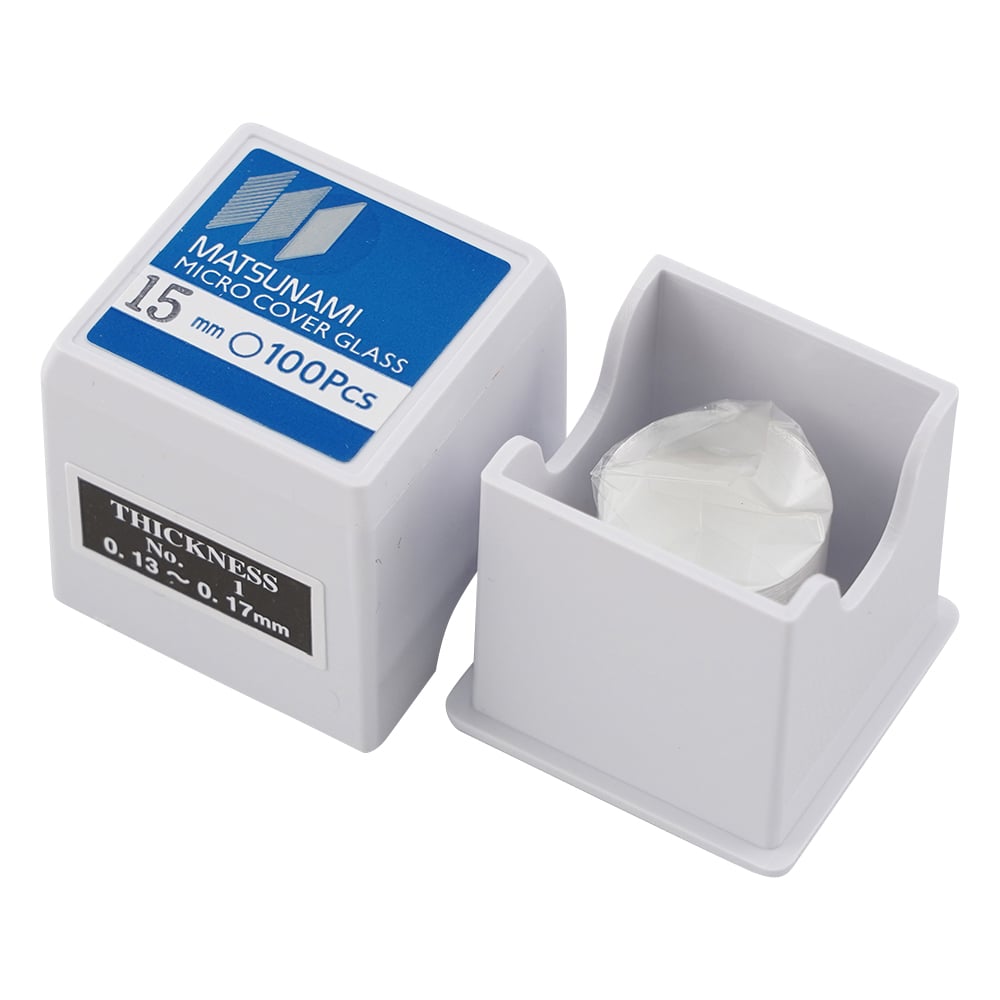 마츠나미 커버 글라스(No.1) 원형 φ15mm 1000장입 1상자(1000장입)