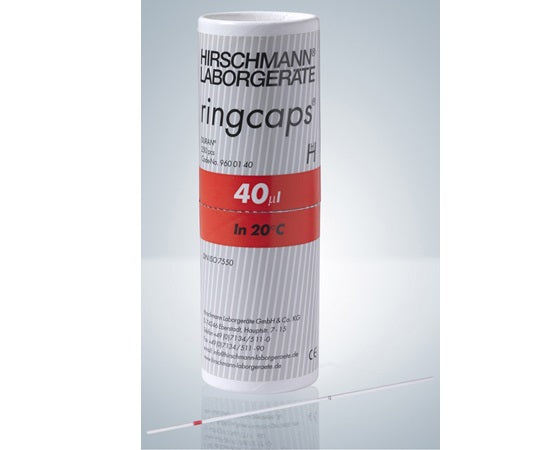 EMマイスターリングキャップス 40μL 1/2目盛 250本入り 9600240 1個(250本入)