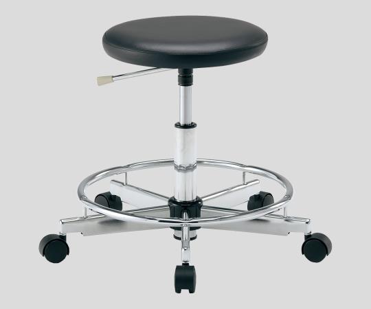 クリーンカラフルラウンドチェア(クラス100対応) 足掛リング有り ブラック LRC-BKR 1脚