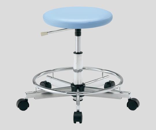 クリーンカラフルラウンドチェア(クラス100対応) 足掛リング有り ブルー LRC-BR 1脚