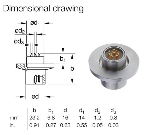 진공 장치용 전기 피드 스루 NW16 FE16/9S 1개