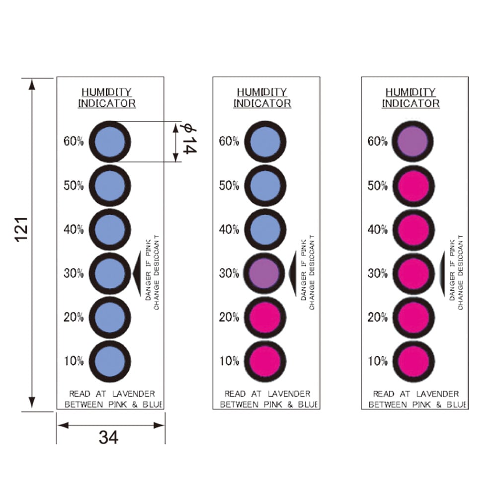 Humidity indicator card 1 can (200 sheets) PHI6V/10-60Br 1 can (200 sheets)