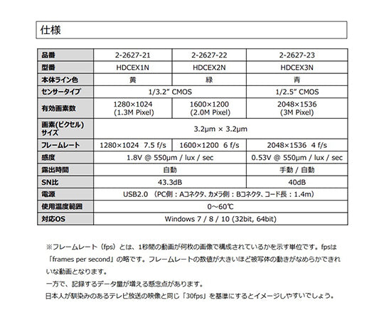 顕微鏡用USB接続デジタルカメラ 300万画素 HDCE-X3N 1個