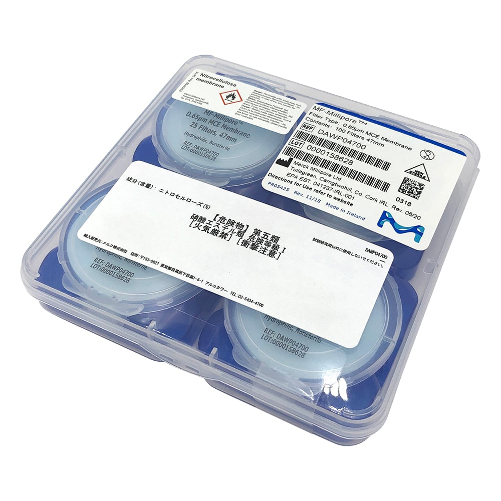 멤브레인 필터(셀룰로오스 혼합 에스테르) 0.65μm×φ47mm 100장입 DAWP04700 1상자(100장입)