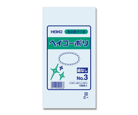 HEIKO 폴리에틸렌봉투 80×150 두께 0.03mm 1봉(100장입) No.3 1봉(100장입)