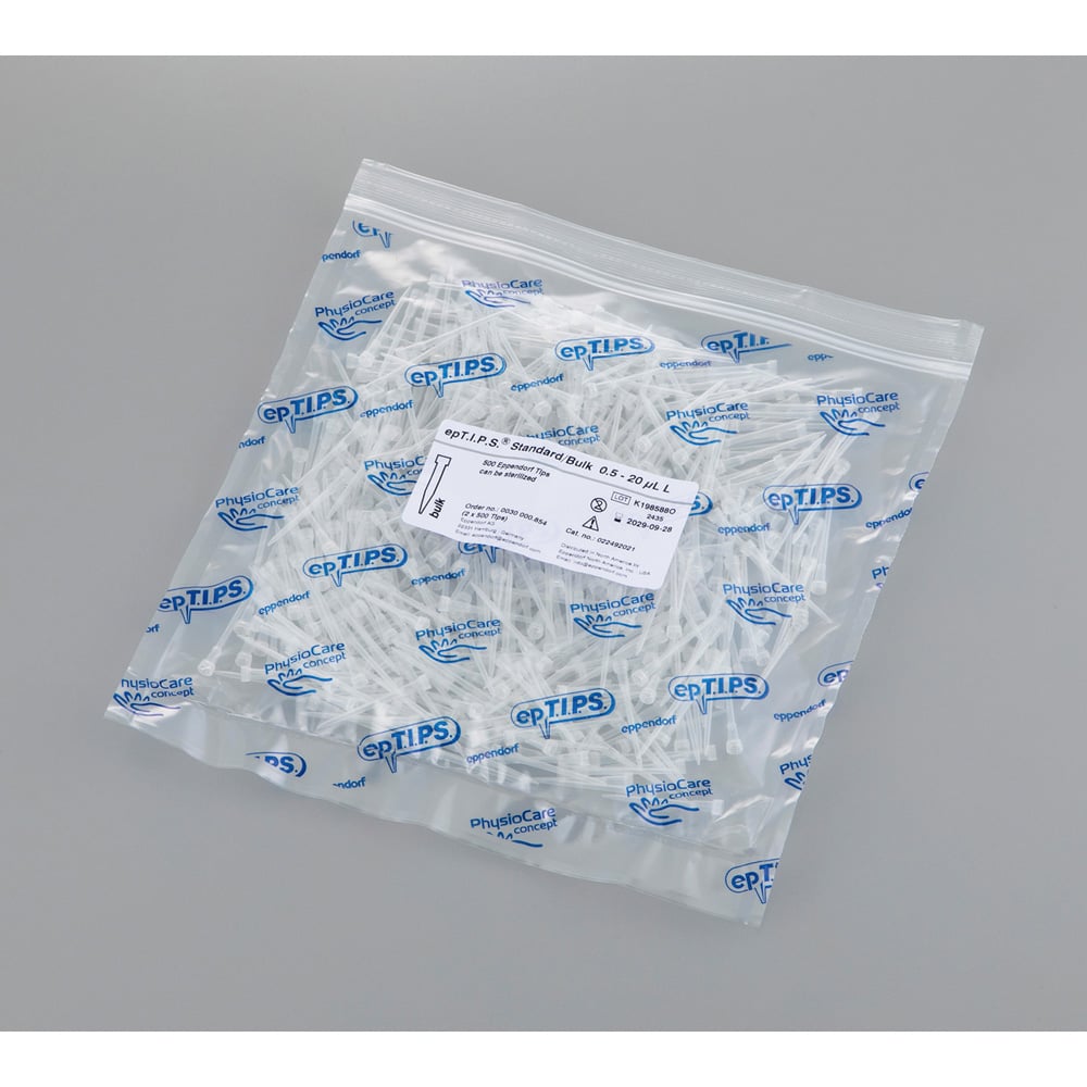 Pipette tips (epTIPS) Standard 0.5-20μL 500 pieces/bag x 2 bags 0030 000.854 1 box (500 pieces x 2 bags)