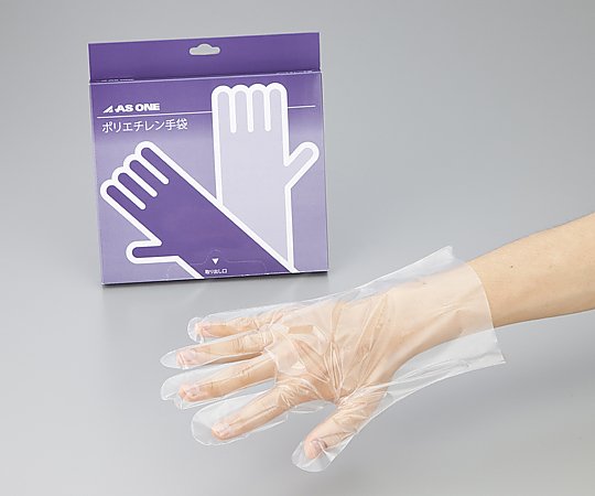 Polyethylene gloves, standard, standard thickness, embossed on the outside, L, 100 pieces, 1 box (100 pieces)