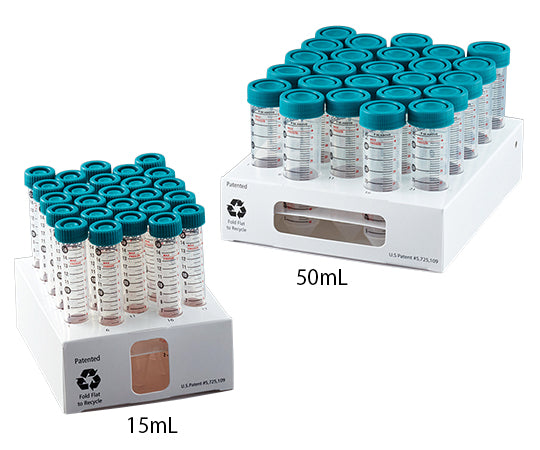 원침관 15mL 플러그 씰 캡 부착 (랙 포함) 500개(25개립×2랙×10봉)/상자 3142-335