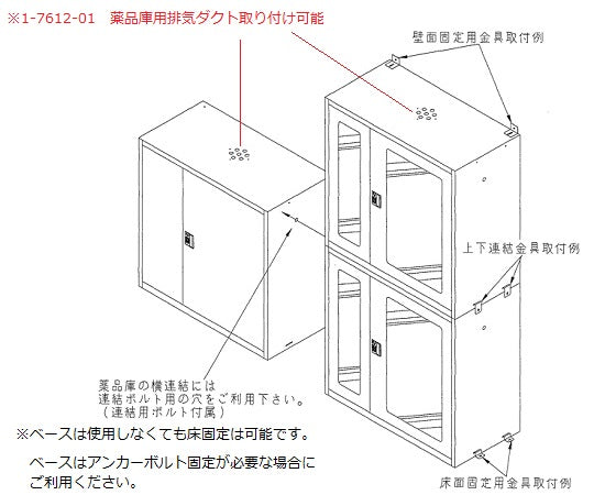 내진 약품고(박형) 유리창 첨부 W900G 1개