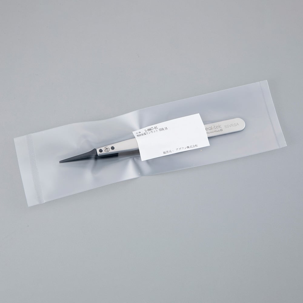 精密耐薬ピンセット SCC洗浄品 直・細く鋭い 0.5×0.6mm 5SVR.SA 1本