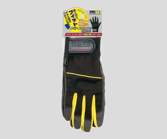 Artificial leather gloves (PU-KING) L Black/Yellow K-17 PU-KING 1 pair