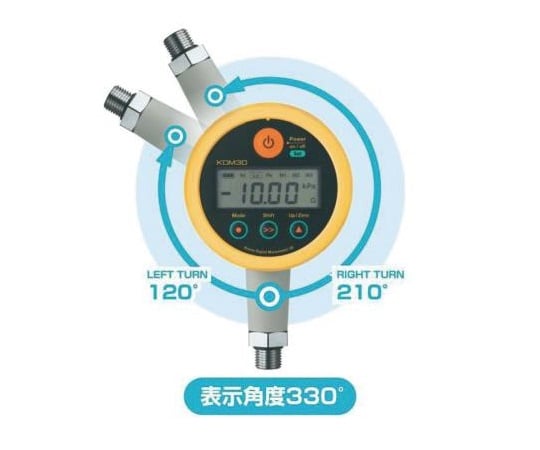 고정밀 디지털 압력계 DC24V 타입 블루 KDM30-500kPaG-M-BL 1개