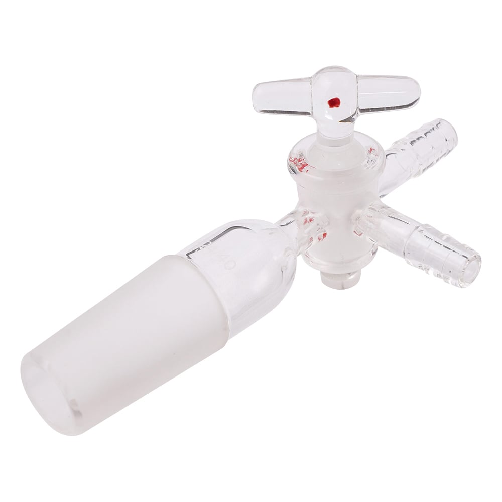 Three-way glass faucet with joint TS24/40 1 piece