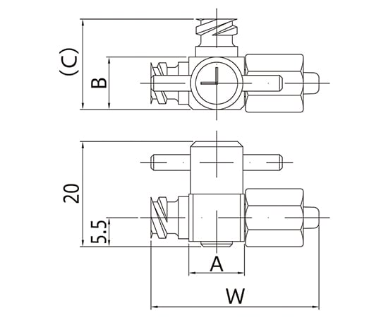 Chemical-resistant CTFE lure cock B-RL-3T 1 piece