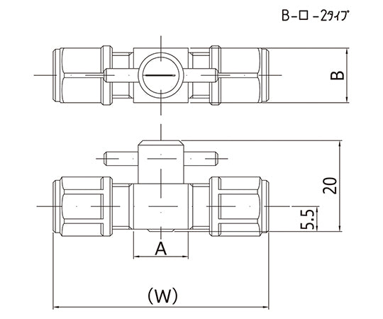 Miniature CTFE 2-way cock (tube connection type) B-3-2 1 piece