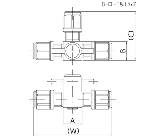 Miniature CTFE 3-way cock (tube connection type) B-3-3L 1 piece