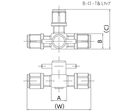 Miniature CTFE 3-way cock (tube connection type) B-1.6-3L 1 piece