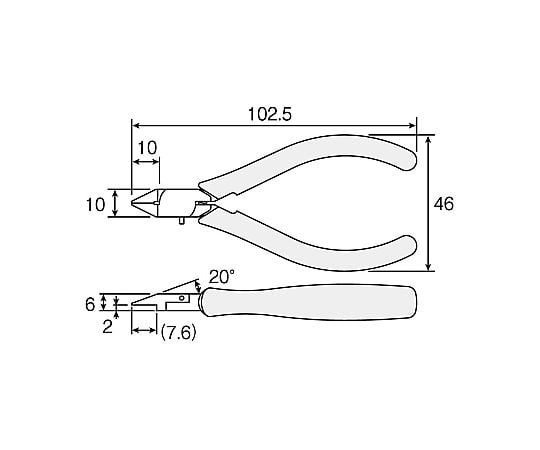 미니어처 니퍼(ESD 대책품) N-34 1개