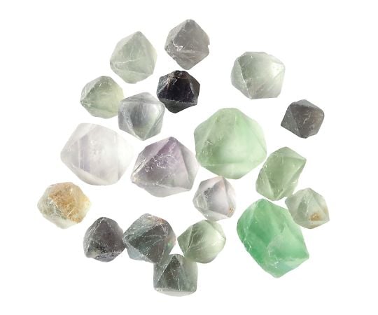 Mineral materials for experiments (case included) Fluorite 1 set