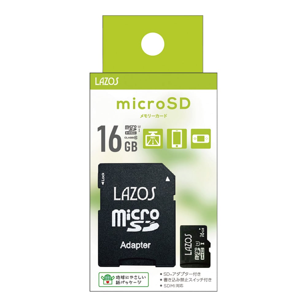 Micro SD card 16GB L-B16MSD10-U1 1 piece