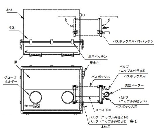 가스 치환형 아크릴 글러브 박스 B형 1대