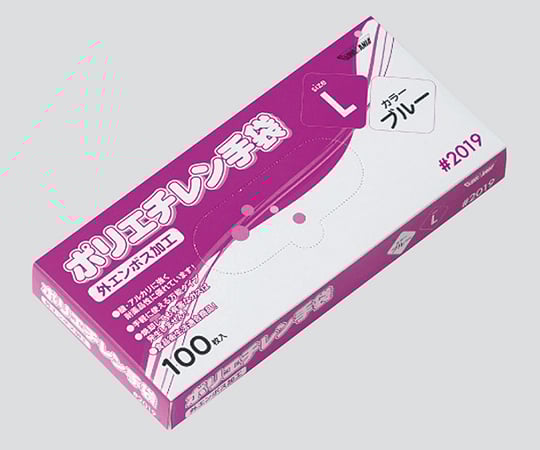 ポリエチレン手袋 ブルー L 1袋(100枚入) 2019B-L 1袋(100枚入)
