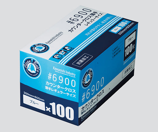Counter cloth, thin, blue, 100 sheets, 6900B, 1 box (100 sheets)