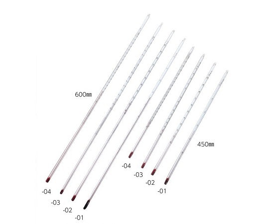 足長赤液棒状温度計 150℃ 600mm 1個