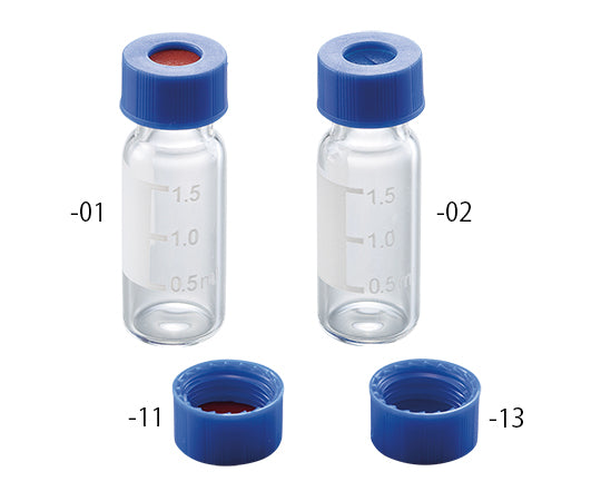 Low Extraction Wide Mouth Screw Cap Vial Transparent vial + Blue cap with slit septum 100 pieces 6904-74499 1 box (100 pieces)