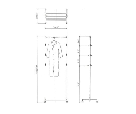 斜め掛けハンガーラック(フック付) ALR-06-F 1個