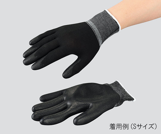 Azpure Black PU Gloves Overlock Polyester Palm Coating L 10 Pairs 1 Bag (10 Pairs)