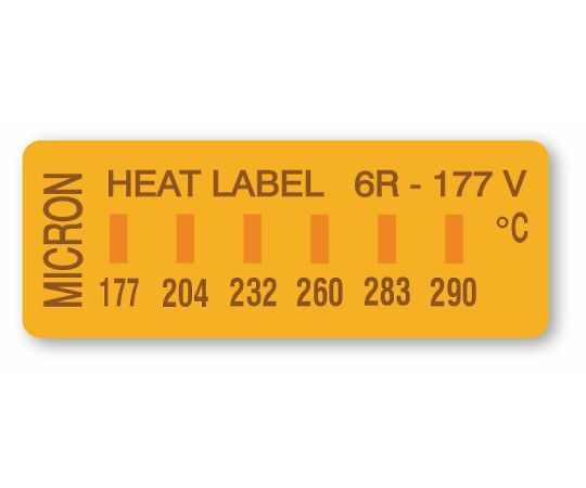 ヒートラベル(不可逆性)6点表示 1箱(10枚入) 6R-177V 1箱(10枚入)