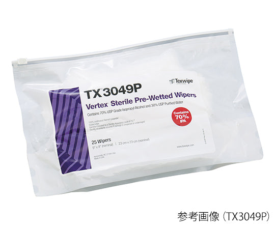 滅菌済みプリウェットワイパー Sterile Vertex(R) 230×230mm IPA 1袋(25枚入) TX3049P 1袋(25枚入)