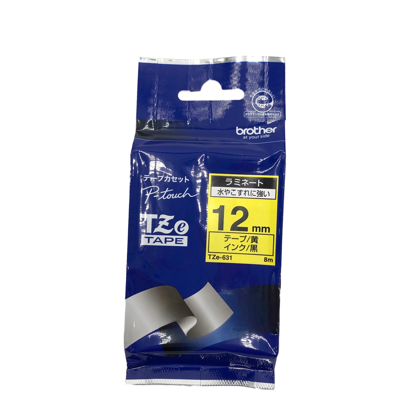 Laminated tape for thermal transfer label printers, yellow, TZe-631, 1 roll