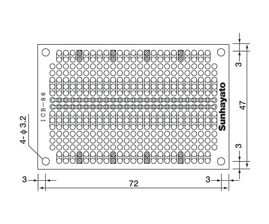 小型ユニバーサル基板 ICB-86 1個