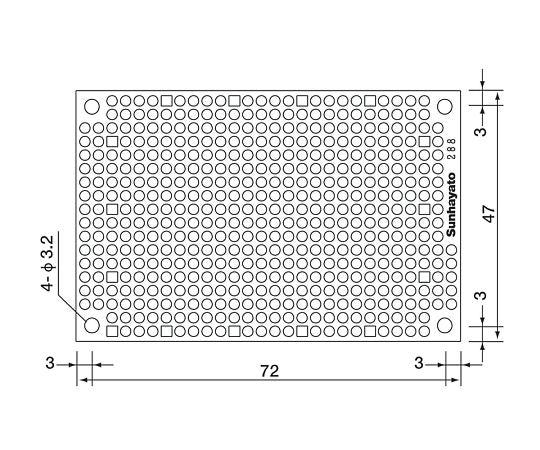 小型ユニバーサル基板 ICB-288 1個
