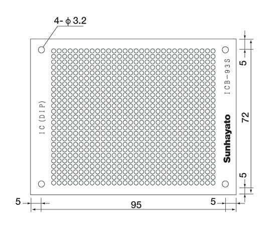 소형 유니버설 기판 ICB-93S 1개